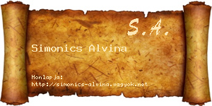 Simonics Alvina névjegykártya